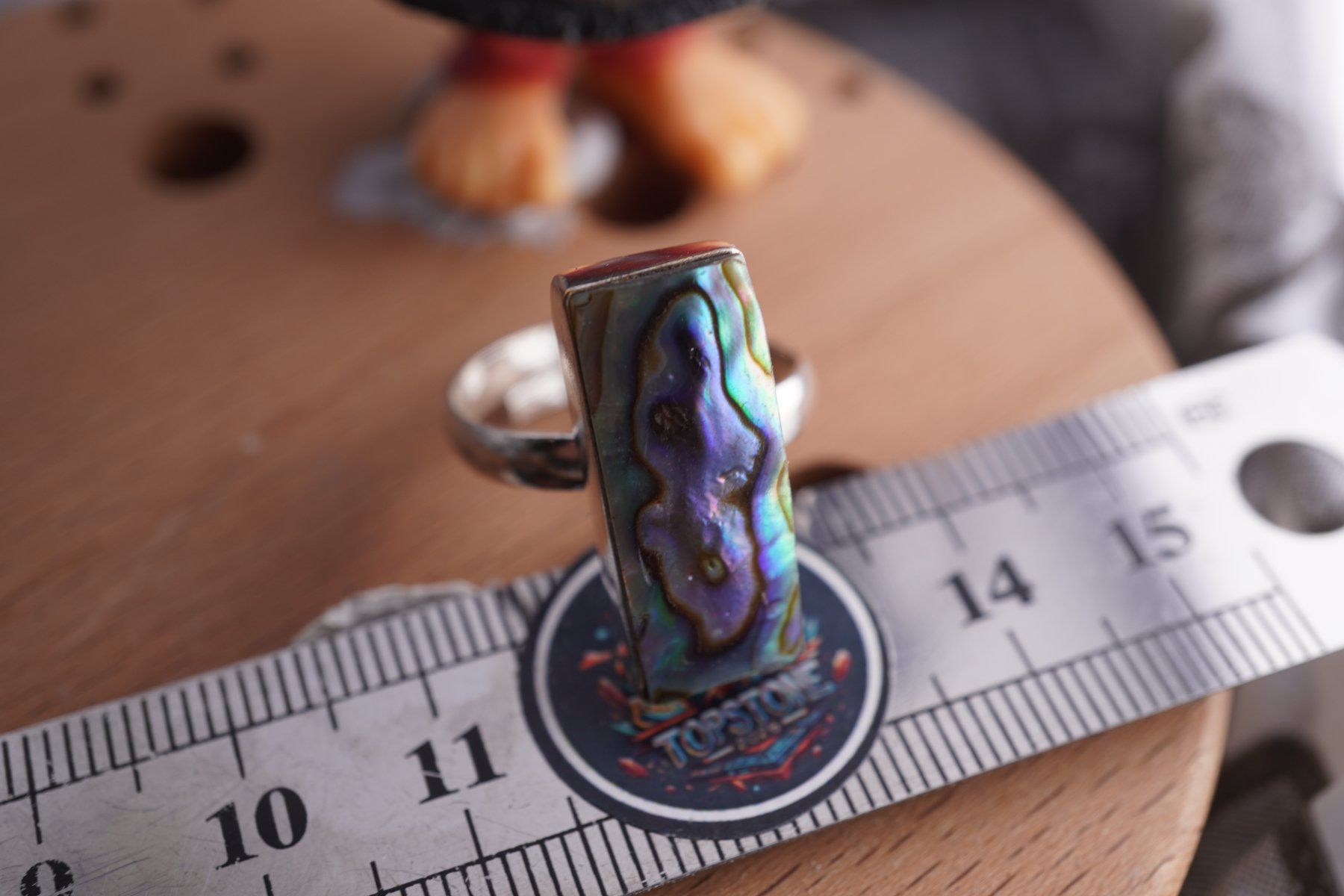 Minerali & Pietre curative: Abalone Paua ring Grösse  Variabel     (Räumung!) – Nuovo e nell'imballaggio originale da Eschenbach SG venduto da topstone 1