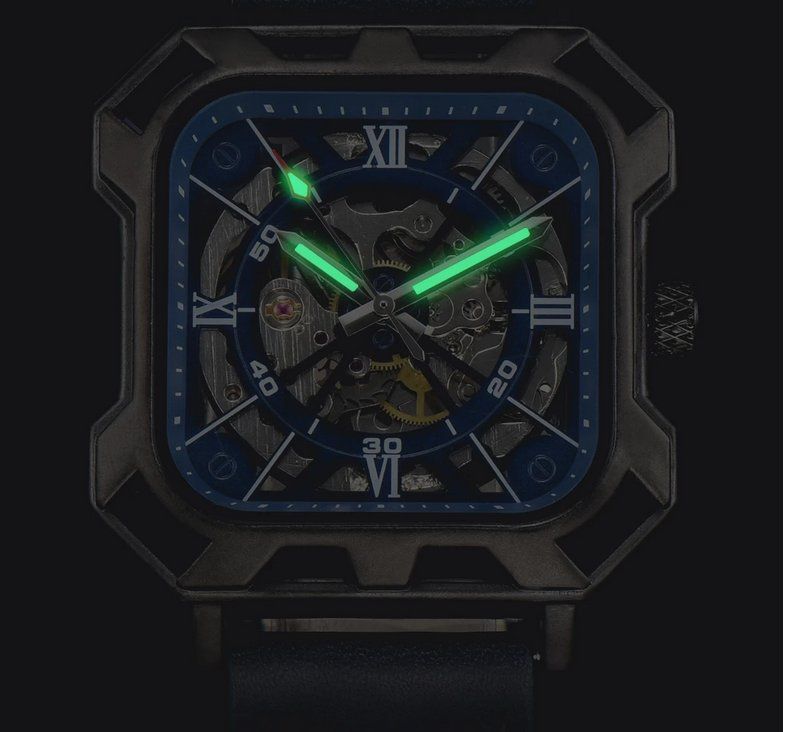 Uhren: Automatikuhr mit blauem Lederarmband Gerliata – Neu und originalverpackt aus Lausanne von WATCH-WORLD 3