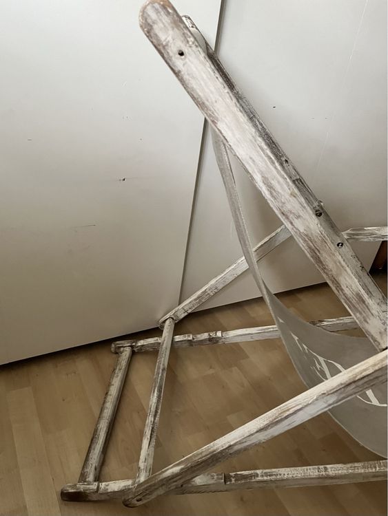 Chaises longues: Liegestuhl antik mit Schriftzug relax 2stück – D'occasion à Hochfelden par Michou7 3
