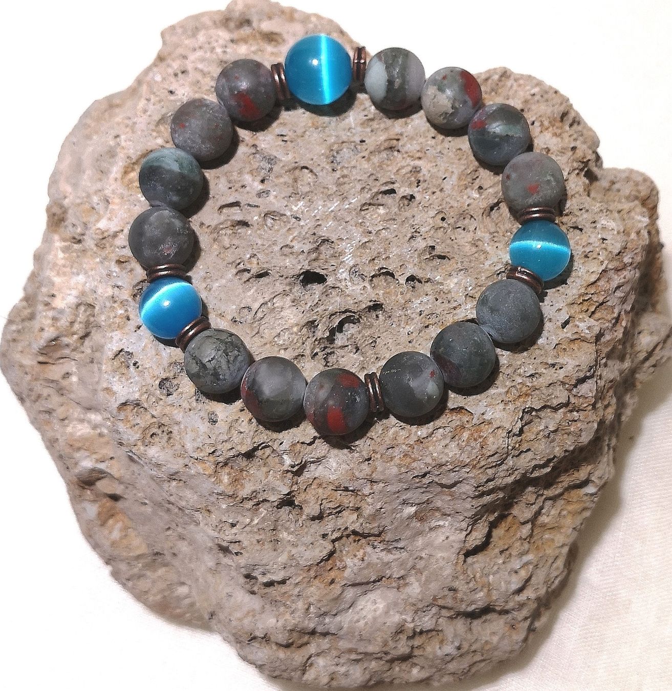 Bracciali & Braccialetti: Blutstein Armk. mit Glasperlen - Spendenaktion – Nuovo (secondo la descrizione) da Unterkulm venduto da Nachtigall 3