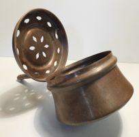 Pfanne antike Kupfer Maroni od Kaffeeröst Pfanne  9 cm hoch