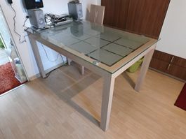 Esstisch Tisch Glas & Holz  140x75x85