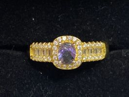 Mondstein Ring in Goldig 925 Silber Groesse verstellbar