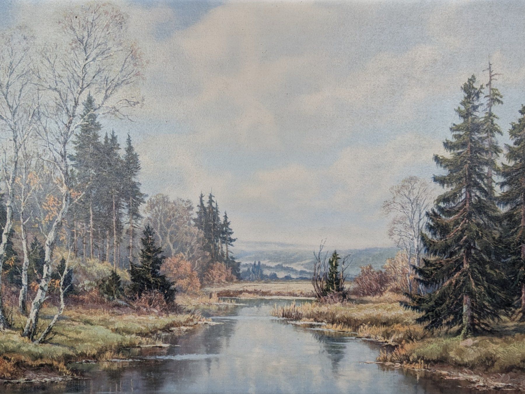 Poster & Bilder: CLEMENS FREITAG Kunstdruck Flusslandschaft – Gebraucht aus Suhr von Restwert_Suhr 1
