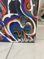 Tableau abstrait K. Wedel peinture sur toile encadrée