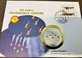 Patrouille Suisse  Numisbrief versilberte Medaille 2012