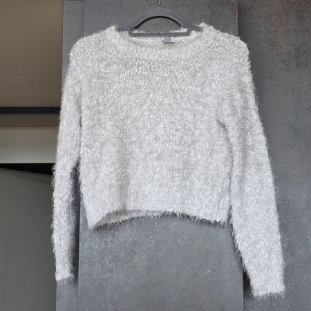 🐸 VERO MODA FLAUSCHIGER CROP PULLOVER WEISS M