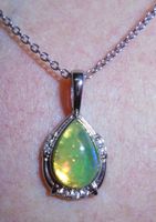 Echtschmuck: Welo-Opal Silberhalskette 50 cm.