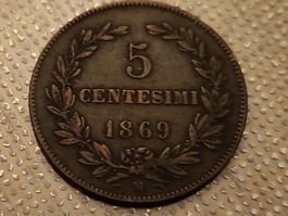 5 Centrsimi 1869 San marino