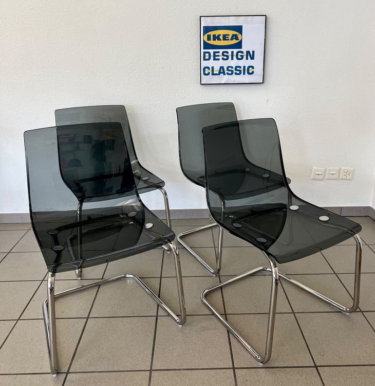 4 Vintage Ikea Tobias Plexiglas Stühle Freischwinger Kaufen auf Ricardo