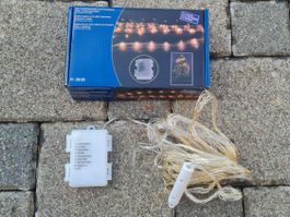 LED Draht Lichterkette / 8 Funktionen / Timer & Batterie