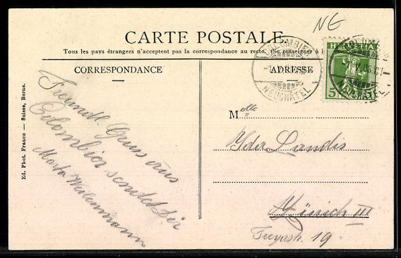 Cartoline postali: AK Colombier, Entrée du Château – Usato da Berlin venduto da bartko-reher 1