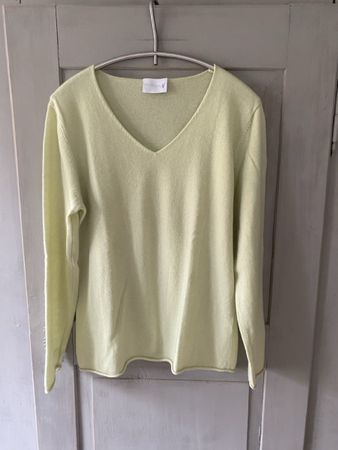 Kaschmir Pullover Limettengrün Grösse L