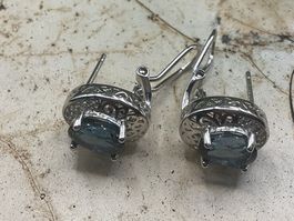 Ohrstecker Topas London Blue Sterlingsilber