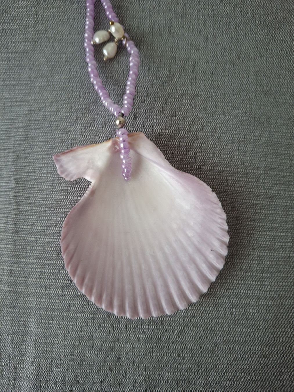 Ketten: Muschelkette lila mit Silberelementen  – Neu (gemäss Beschreibung) aus Remetschwil von littleredboots 1