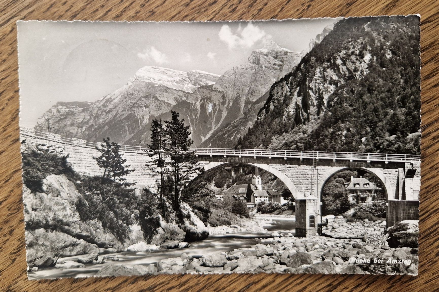 Cartoline postali: Eisenbahnbrücke bei Amsteg 1951 – Usato da Ebikon venduto da Donar50
