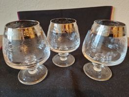 Murano Medici Cognacgläser Platinrand/ Pantografie