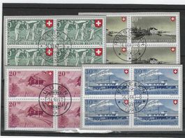 CH/PRO PATRIA 1947 ET ORTS GEST. AUF PAPIER BAHNHÖFE