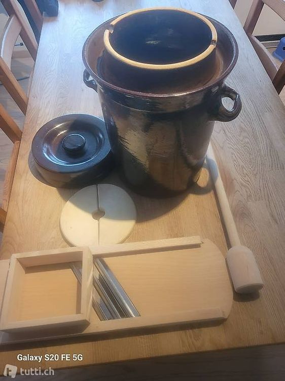 Sauerkrauttopf mit Hobel und Stampfer | Kaufen auf Ricardo