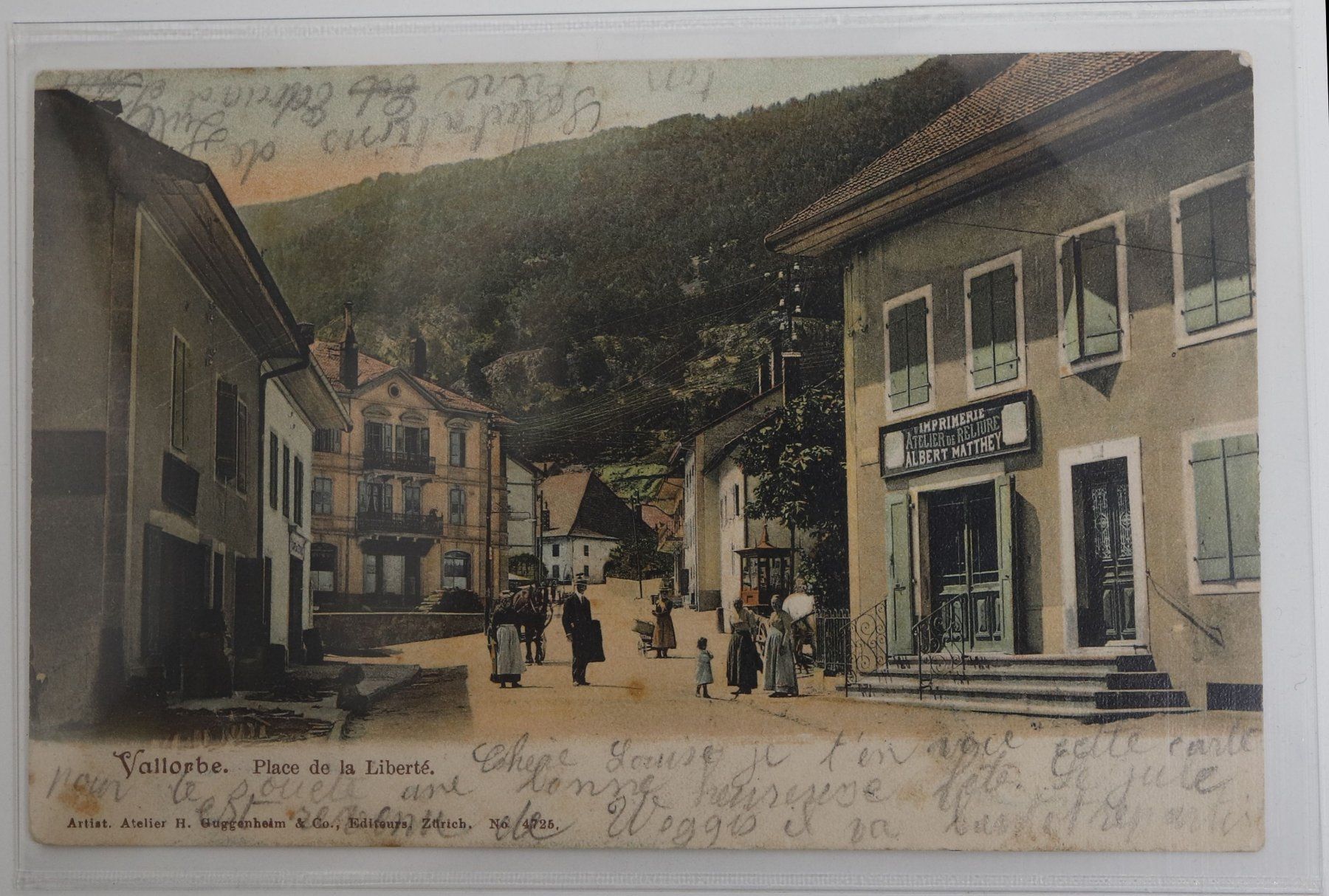 Cartoline postali: Alte Ansichtskarte Vallorbe Place de la Liberté mit Stempel – Usato da Lausen venduto da mexico81