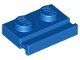 Lego Blue Plate, Modified 1 x 2 with Door Rail 16 Stück