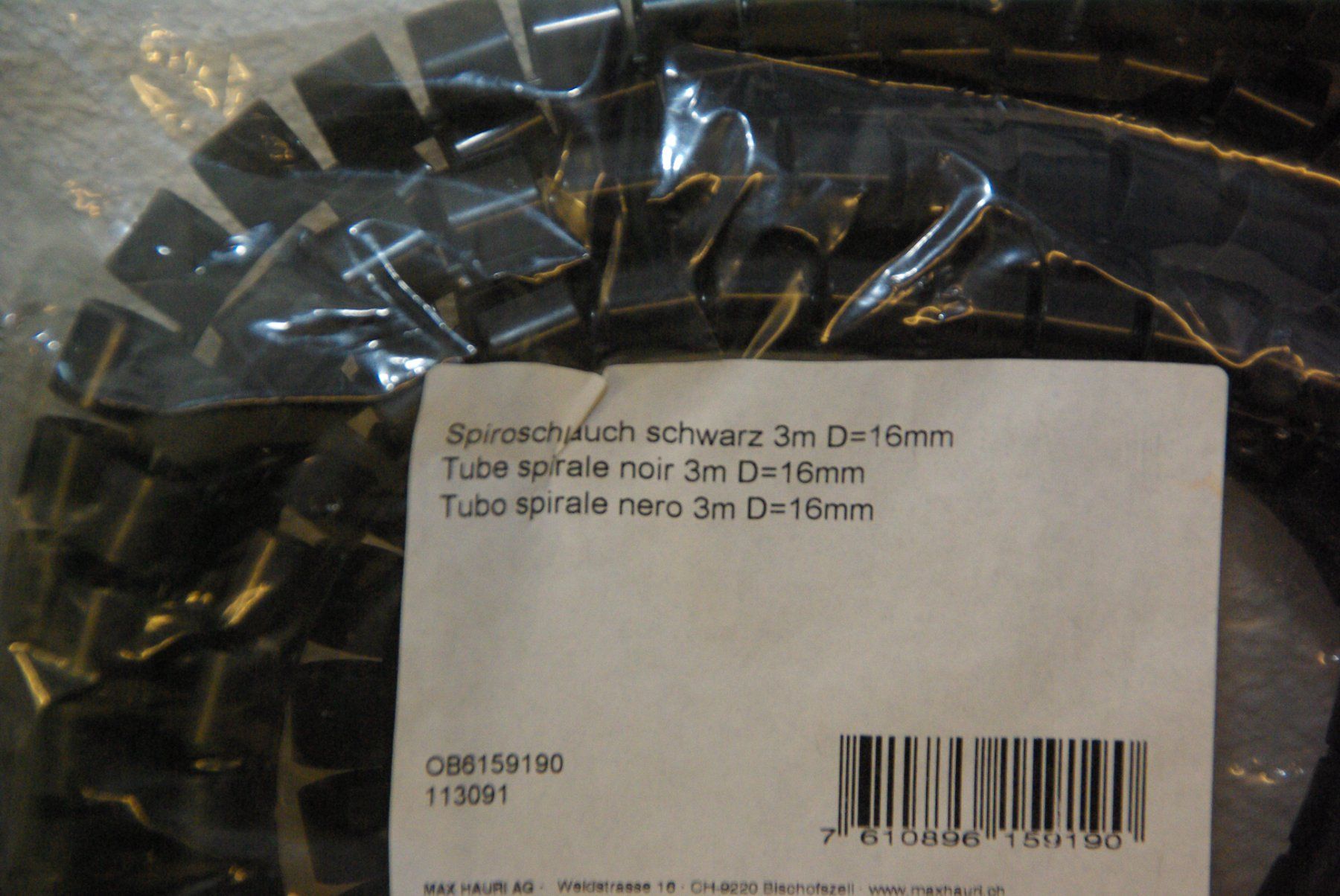 Tubi & Tubi flessibili: 2x Spiroschlauch schwarz, D= 16mm – Nuovo e nell'imballaggio originale da Herisau venduto da Cevianer1844 1