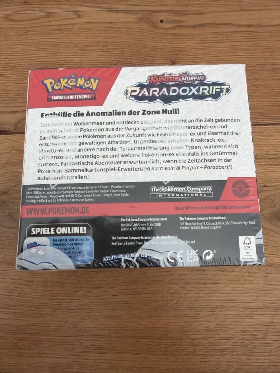 Pokémon Carte collezionabili: Pokemon Paradox Rift Display DE – Nuovo e nell'imballaggio originale da Amriswil venduto da AlpAde_ 2