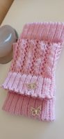 Stulpen gestrickt rosa + Schmetterling Motive ein Paar neu