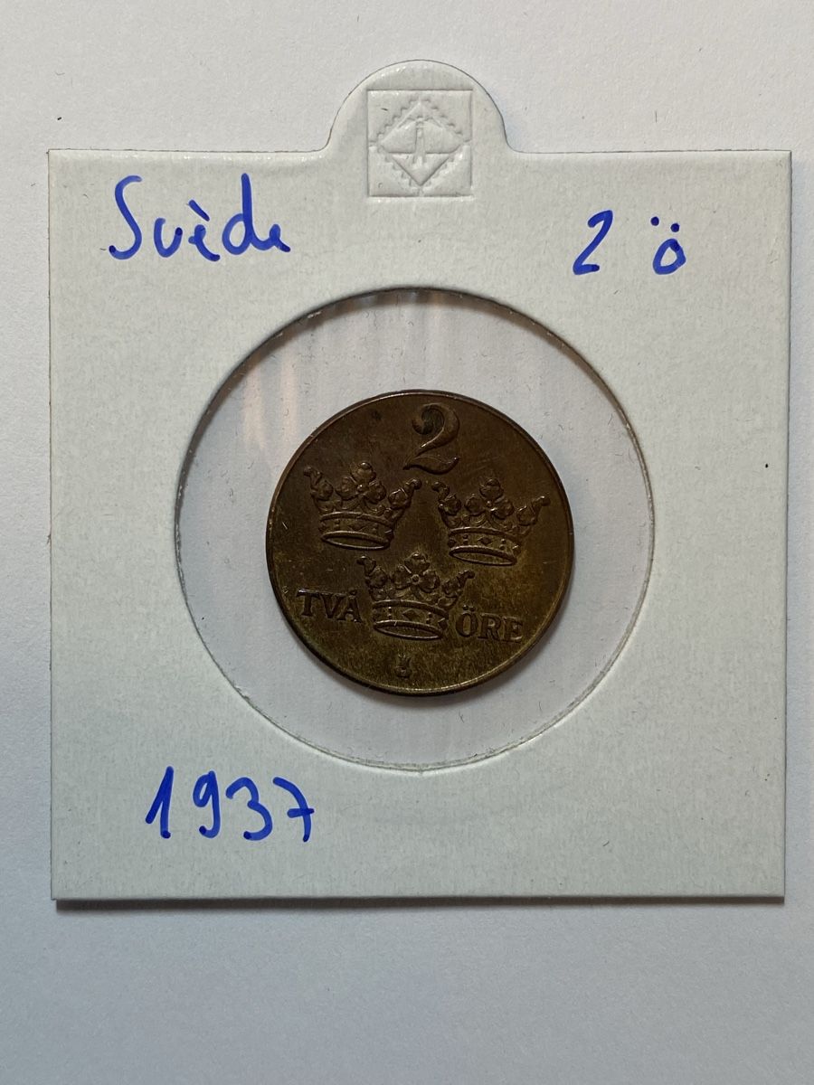 Tutti le monete: Suede - 2 Ōre - 1937 – Usato da Payerne venduto da Mike1682