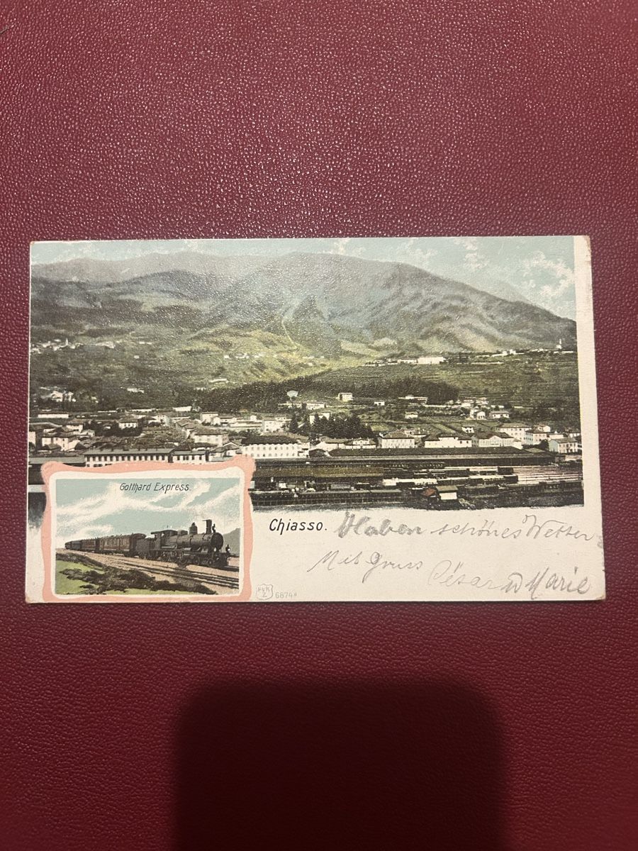 Cartoline postali: Chiasso, Gotthard Express 1902 – Usato da Breganzona venduto da Milesbo