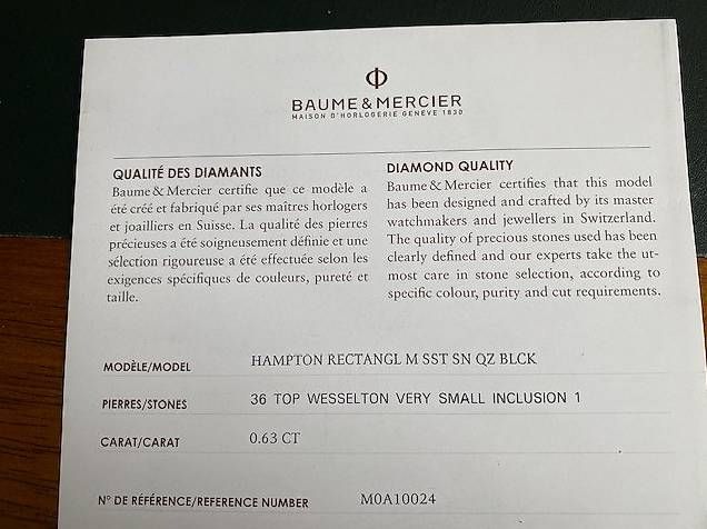 Baume & Mercier Uhren: Baume & Mercier Hampton MOA10024 – Neu und originalverpackt aus Lausanne von Demolay 1