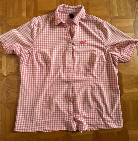 Blouse de marche Jack Wolfskin à carreaux rose et blanc
