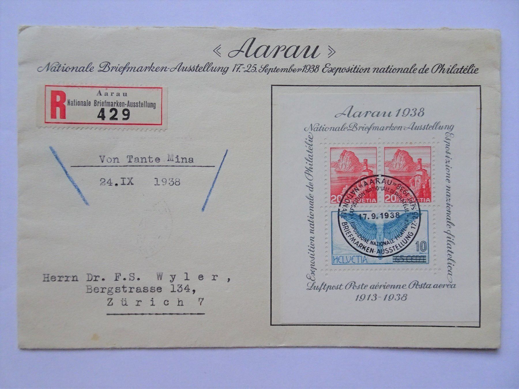 Tutti i francobolli: 1938 – Usato da Aadorf venduto da Chnorli-Furz