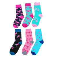 Neu! 6 Paar trendige Socken ca Gr 38 - 42 Flamingo