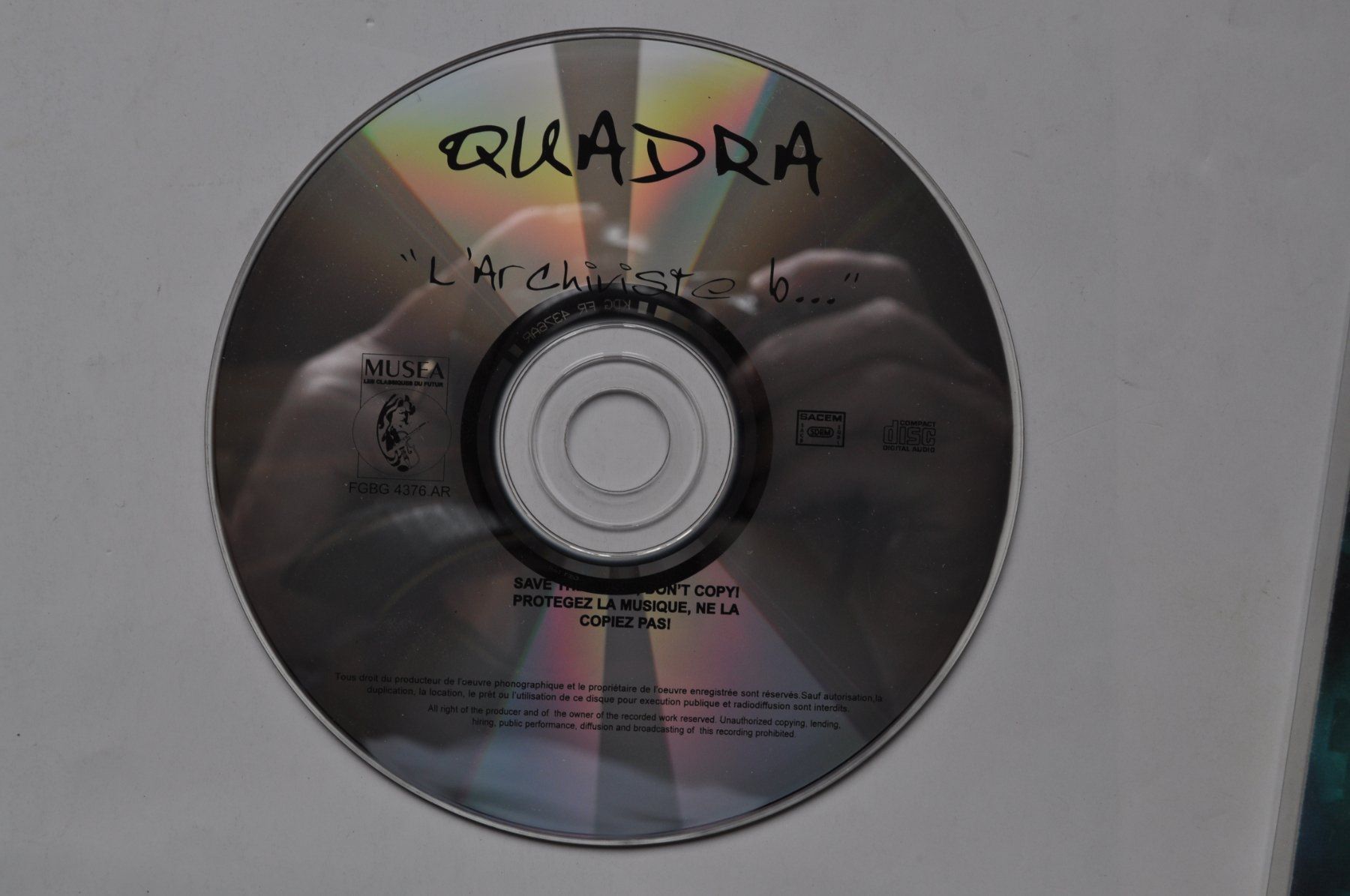 CD: Quadra - L'archiviste b... – Usato da Marin-Epagnier venduto da Vinil68 2