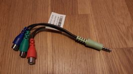 Kabel Jack 3.5mm auf 3 RCA female (Audio + Video) 10 cm