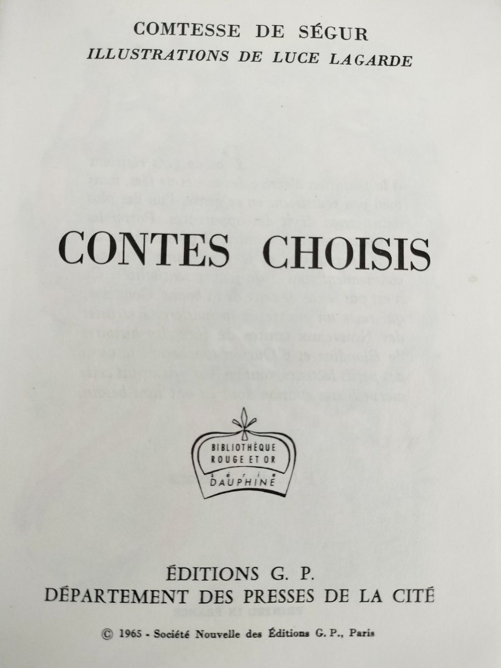 Libri: CONTES CHOISIS COMTESSE DE SÉGUR DÈS 6 ANS – Usato da Cortaillod venduto da rozinna 3