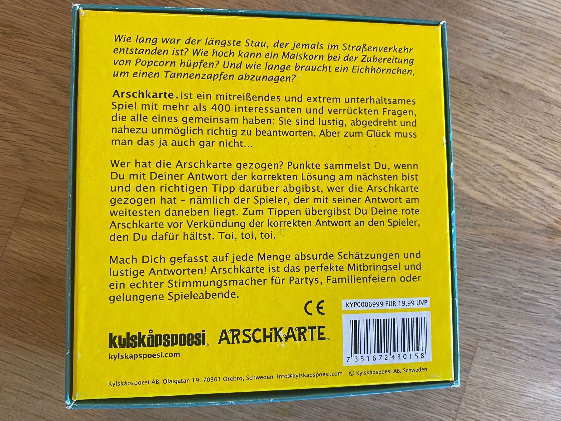 Spiele: Gesellschaftsspiel Arschkarte – Gebraucht aus Vilters von Zwaergli13 1