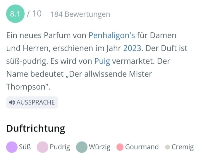 Penhaligon's Parfum & Eau de Toilette: 2 ml MR THOMPSON PENHALIGON'S ABFÜLLUNG – Neu (gemäss Beschreibung) aus St. Gallen von CaliSunshine 2