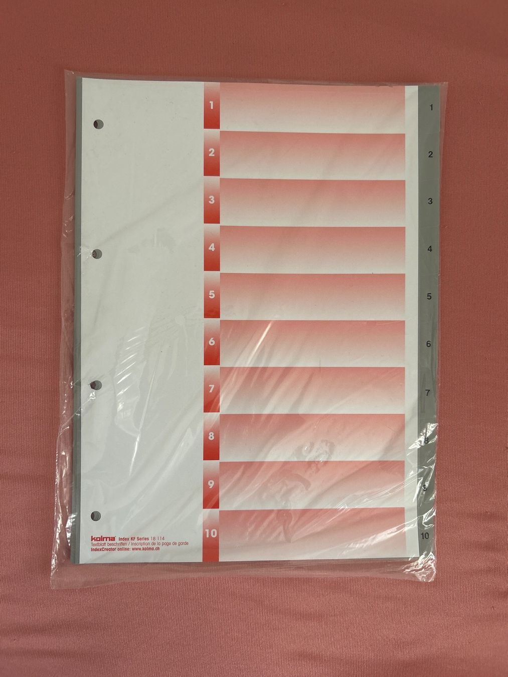 Ordner: 10er Register – Neu und originalverpackt aus Urdorf von 2msa2