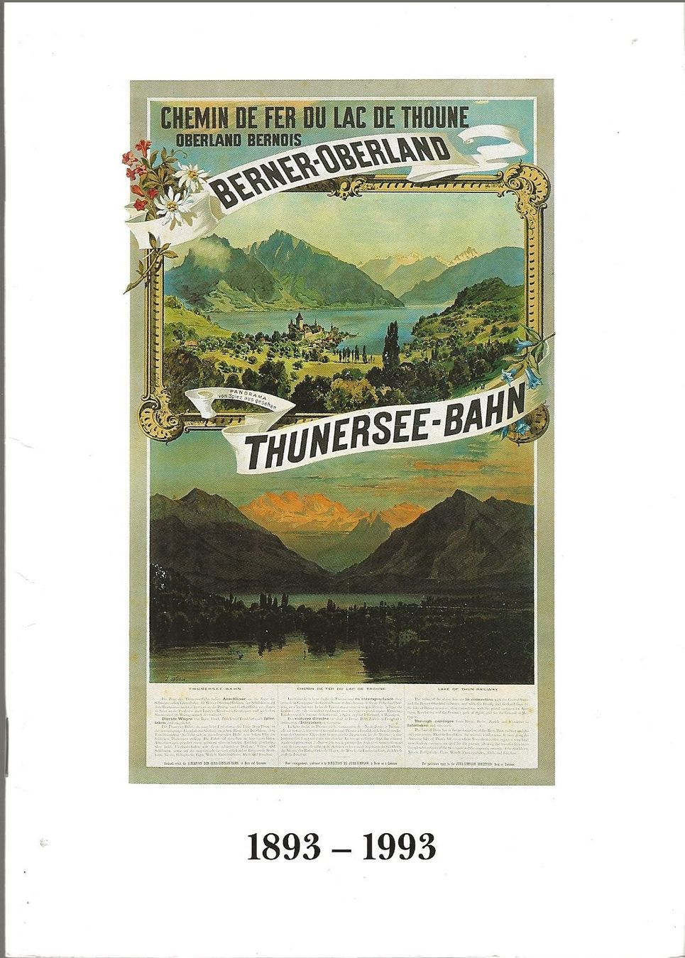 Libri: 100 Jahre Thunerseebahn 1893-1993 – Usato da Bern venduto da Grindelwaldaus