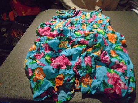 Kleid ca. Grösse S, Charles Vögele, hellblau/buntes