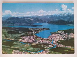 Luzern vintage Ansichtskarte, un die Alpen, Top Zustand!