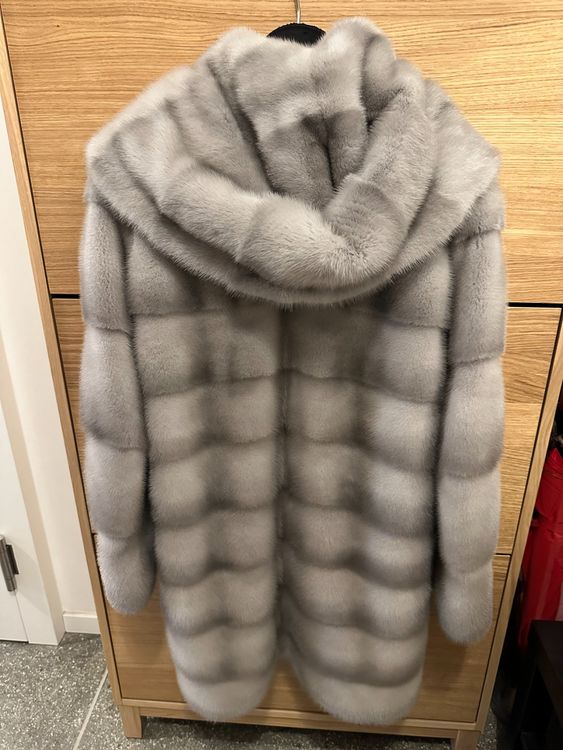 Manteau En Fourrure De Vison Nerz Style Swinger - Taille 38-42 Marron - Occasion TB