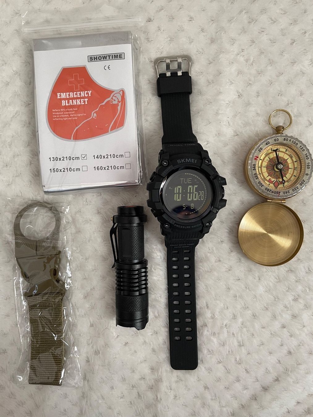 Orologi: Überlebensset Uhr Messer Kompass Höhenmeter Barometer – Nuovo (secondo la descrizione) da Zürich venduto da Sarameier 1
