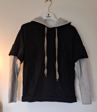 EDC Hoodie mit Streifen, Schwarz/Weiss, XS, Top Zustand!