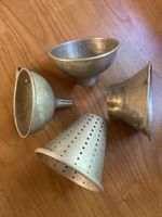 Set Trichter antik alu Sieb Retro 4 Stück