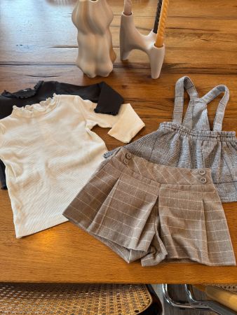 ZARA & KIABI 🤍🤎🖤🩶 set Sweat & Tartan 74/80