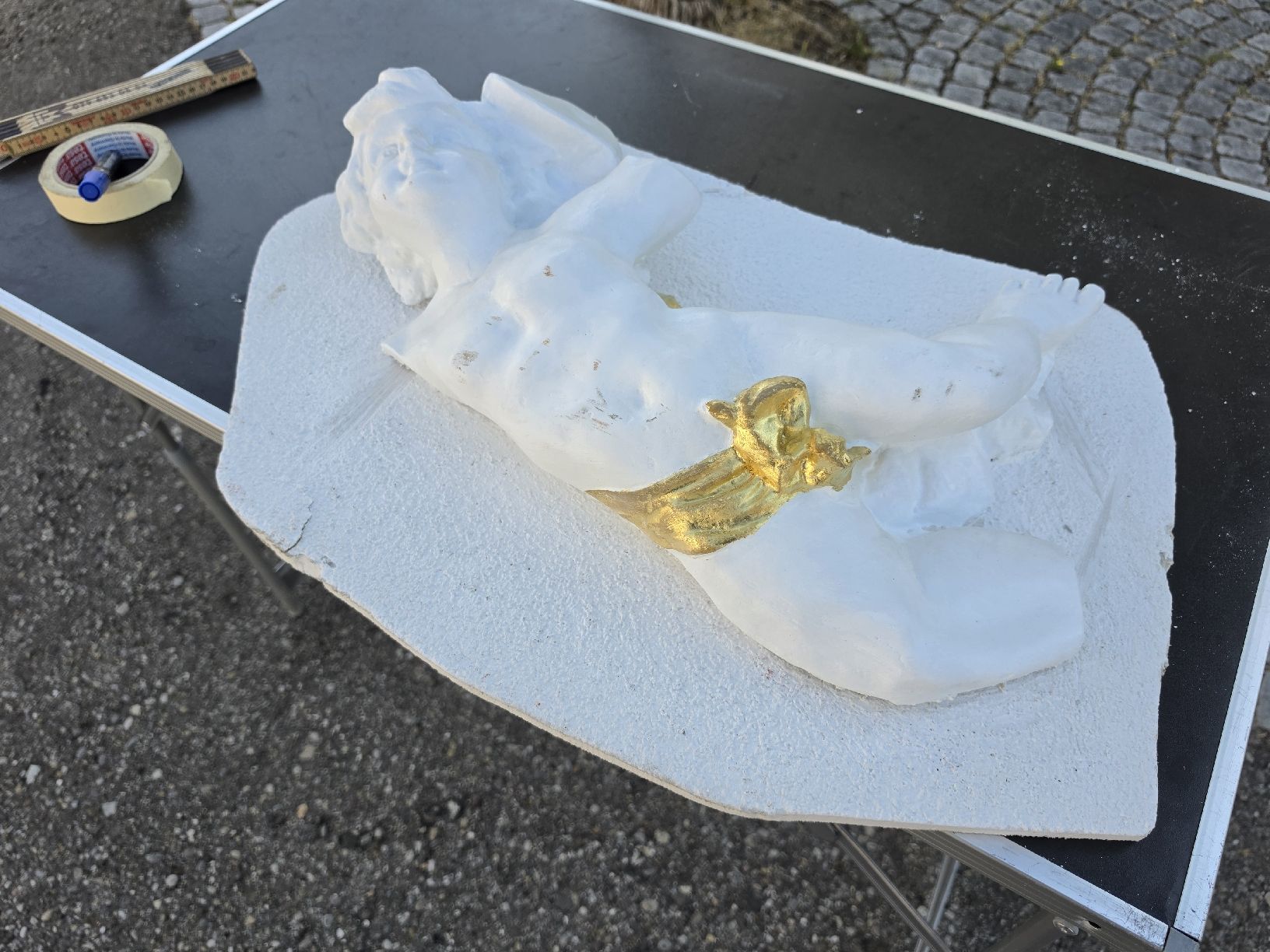 Statuette: Relief Engel mit Goldband Weiss/Gold  – Usato da Mettlen venduto da elios0888 8
