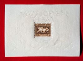 DEUTSCHES REICH PFERD BLOCK MÜNCHEN RIEM 1936** POSTFRISCH